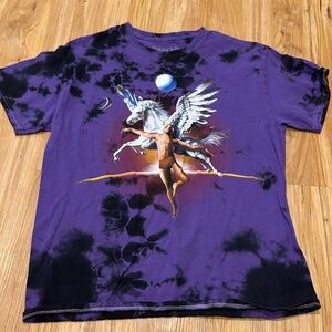 Purple Tie-Dye Pegasus Graphic T-Shirt